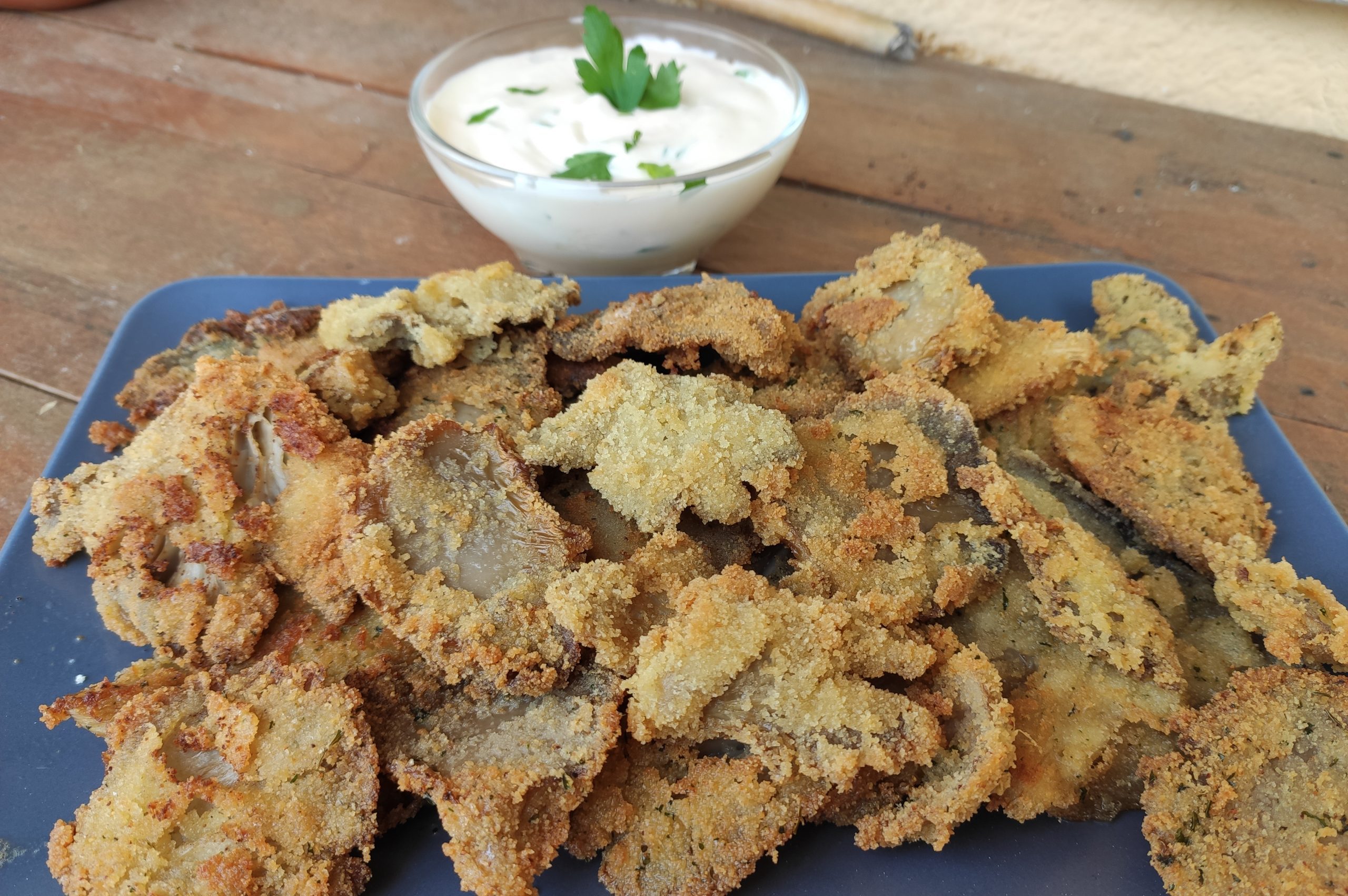 SETAS EMPANADAS CON ALIOLI La Cocina de Lau